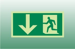 Photoluminescent Exit Sign Down - Fire Safety Signs